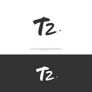 TZT Initial handwriting or handwritten logo for identity. Logo with signature and hand drawn style.