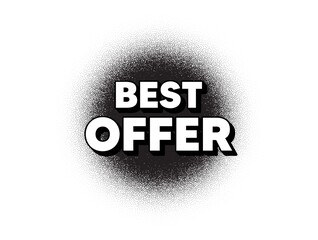 Best offer. Dotwork stain pattern. Stipple dots banner. Special price Sale sign. Advertising Discounts symbol. Abstract dotted circle. Best offer banner. Vector