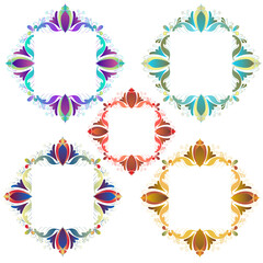 A set of beautiful frames. Multicolored gradient square frames on a white background. Unique modern style. Attracting attentio . Wonderful ornament template Great for invitation, flyer, menu, etc
