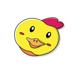 cute chicken head logo illustrations, great for chicken breeders, stickers, icons and more