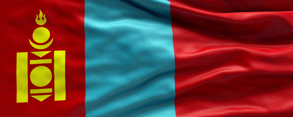 Waving flag of Mongolia - Flag of Mongolia - 3D flag background