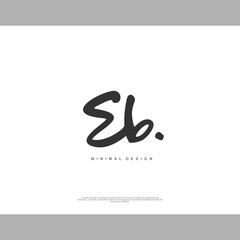 EB Initial handwriting or handwritten logo for identity. Logo with signature and hand drawn style.