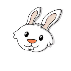 cute bunny head illustration, perfect for logos, icons, design elements, stickers and more