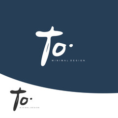 TO Initial handwriting or handwritten logo for identity. Logo with signature and hand drawn style.