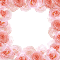 Frame of beige roses
