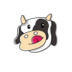 cute cow head cartoon illustration, perfect for farm logos, icons, design elements, stickers and more