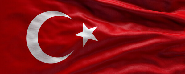 Waving flag of Turkey - Flag of Turkey - 3D flag background