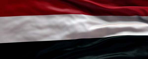 Waving flag of Yemen - Flag of Yemen - 3D flag background