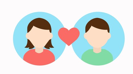 Vector Isolated Illustration. Match Icon, Couple Icon