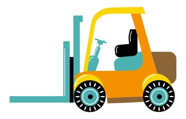 Loader. Construction equipment. Children's illustration. White background, isolate.	