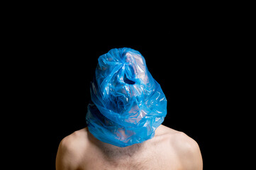 portrait strangulation, plastic bag on head