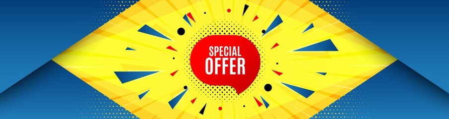 Special offer sticker. Abstract background with offer message. Discount banner shape. Sale coupon bubble icon. Best advertising coupon banner. Special offer badge shape. Vector