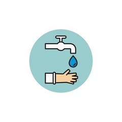 Hand wash flat vector icon. Clean hands flat vector icon	