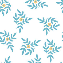 Seamless floral pattern with hand-drawn doodle flowers vector illustration. Good for wallpaper, apparel, cover, card, textile, stationary.