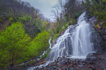 High mountains waterfall south western of Georgia