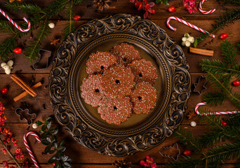 Christmas cookies with decoration.
