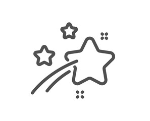 Falling star line icon. Night sign. Firework symbol. Quality design element. Linear style falling star icon. Editable stroke. Vector