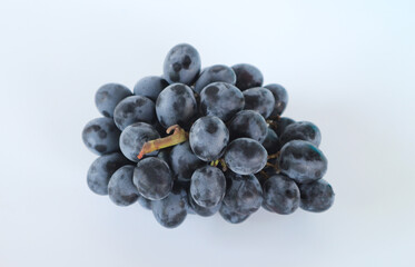 Dark grapes, on white background