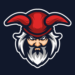 Viking mascot design, For esport logo, sticker, t-shirt and more.