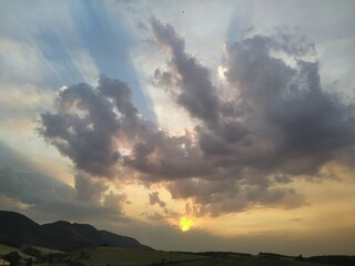 sunset in the mountains