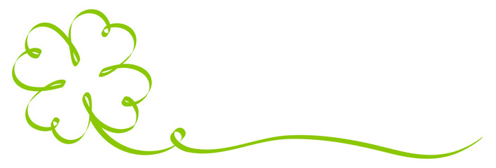 Einzelnes Grünes Grafisches Kleeblatt Kalligrafie Kringel