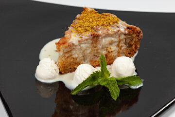 a piece of ice cream cake