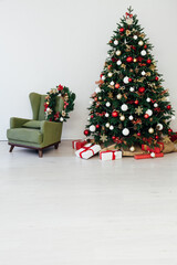 Christmas decoration home Christmas tree with gifts for the new year Christmas Eve