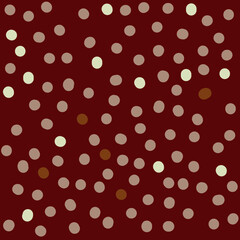 Seamless pattern with handmade paper circles on green background