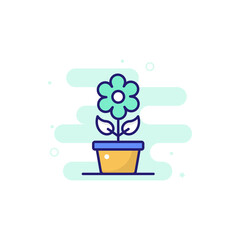 Plants illustration Outline Filled Style Icon. EPS File 10