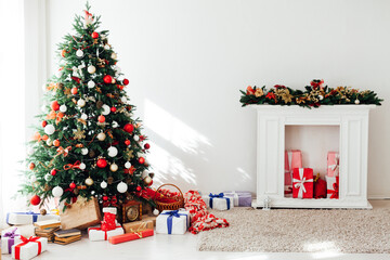 Christmas decor home Christmas tree with gifts for the new year