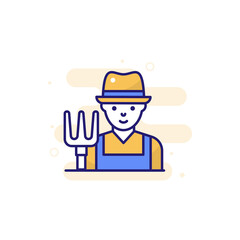 Gardner illustration Outline Filled Style Icon. EPS File 10