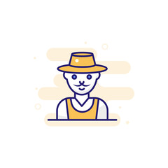 Farmer illustration Outline Filled Style Icon. EPS File 10