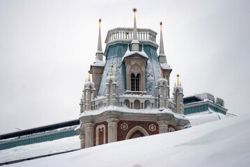 View of the Grand Palace in Tsaritsyno park in Moscow. Popular landmark.	
