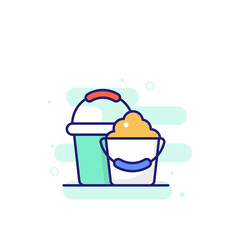 Bucket illustration Outline Filled Style Icon. EPS File 10