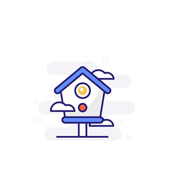 Starling Box illustration Outline Filled Style Icon. EPS File 10