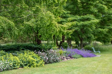 a pretty english country garden scene