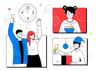 Happy New Year 2021 - flat design style illustration