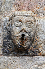 Ancient fountain built in 1759 (detail) in historical city of Ouro Preto, Brazil