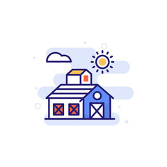 Barn illustration Outline Filled Style Icon. EPS File 10