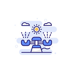 Fountain illustration Outline Filled Style Icon. EPS File 10