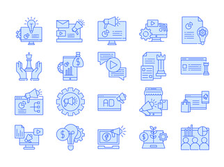 Business and finance icon set. Filled outline icon collection.