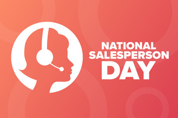 National Salesperson Day. Holiday concept. Template for background, banner, card, poster with text inscription. Vector EPS10 illustration.