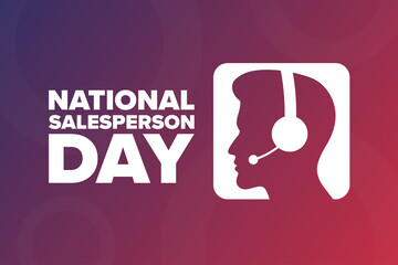 National Salesperson Day. Holiday concept. Template for background, banner, card, poster with text inscription. Vector EPS10 illustration.