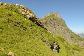 Mountain landscape over Engelberg in the Swiss alps