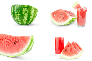 Set of Sweet watermelon on a white background