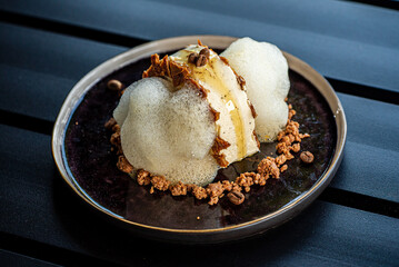 creative dessert in the restaurant