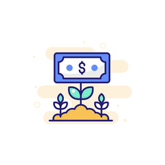 Farming Investment illustration Outline Filled Style Icon. EPS File 10