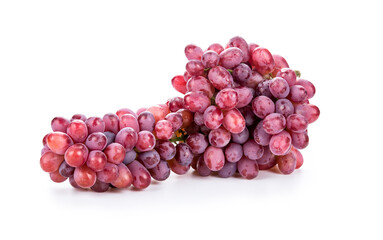 A bunch of red grapes isolated on white.
