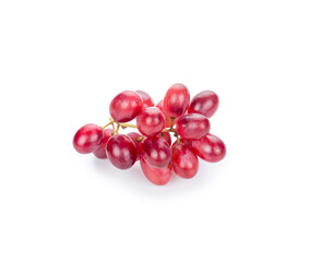 Red grapes isolated on white.
