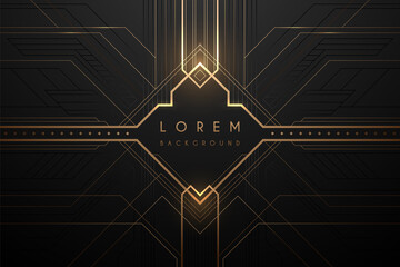 Abstract gold and black luxury frame template